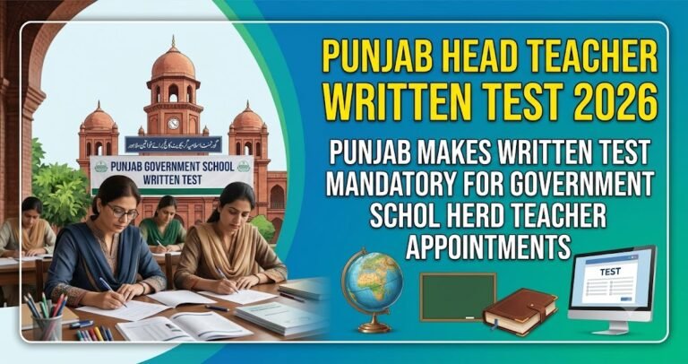 Punjab Introduces Punjab Head Teacher Written Test 2026
