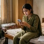 Student checking the inter result 2026 date on a phone
