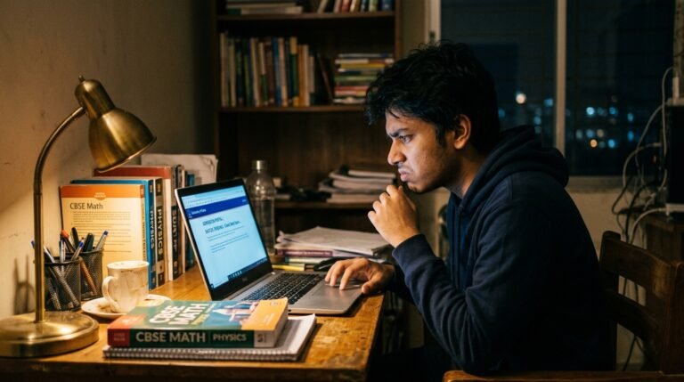 Student checking the UET Lahore 3rd merit list 2026 on the admissions portal at nigh