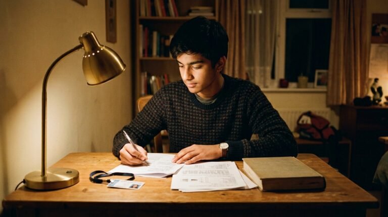 Student preparing documents before MDCAT 2026 exam day