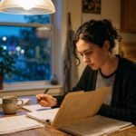 Student support schemes and education news — reviewing funding paperwork at home