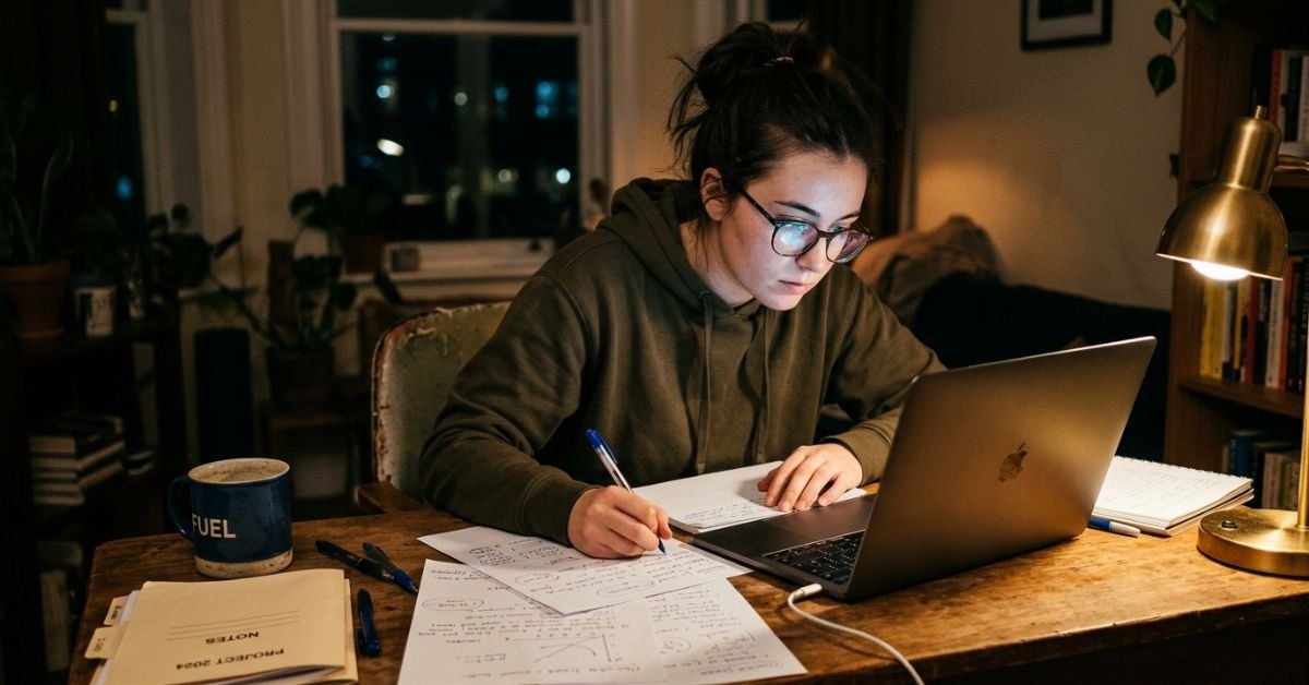 Applicant preparing a file for fully funded scholarships for international students.